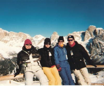 On top of the world! Snow, great scenery and the blue, blue sky