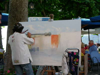 Painting a scene at Garda Painting a scene at Garda