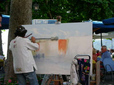 Painting a scene at Garda