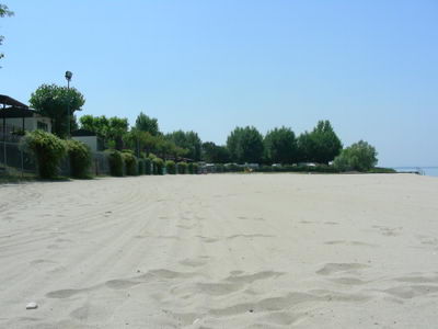 This campsite at Lazise had a wonderful white sand private beach!