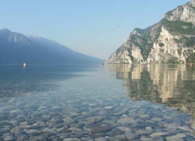 The beautifully clear water of the lake The beautifully clear water of the lake