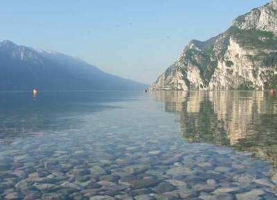 The beautifully clear water of the lake