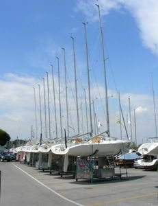 Yachts by the port area.