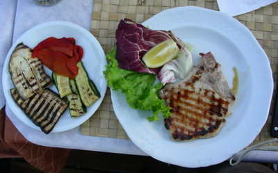 Grilled pork and veggies, Yummy!