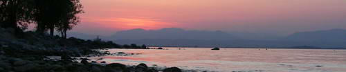 Evening scene at Lake Garda Evening scene at Lake Garda