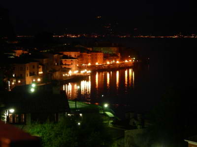 Looking towards the lakefront at night