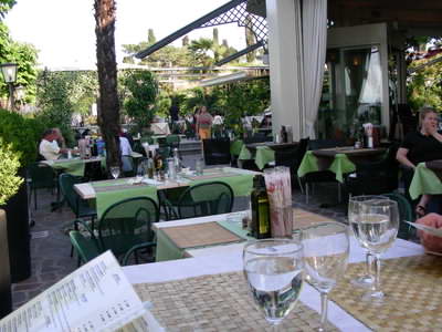 A lot of restaurants have places to eat both inside and out A lot of restaurants have places to eat both inside and out
