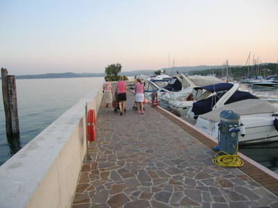 An evening stroll by the lake