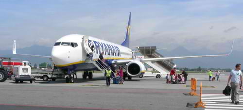 Plane at Bergamo airport