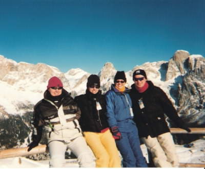 On top of the world! Snow, great scenery and the blue, blue sky On top of the world! Snow, great scenery and the blue, blue sky