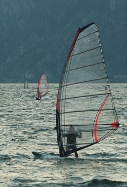 Windsurfing one of Lake Garda's most popular sports