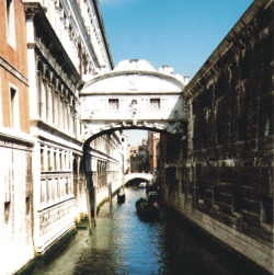 The famous Bridge of Sighs in Venice